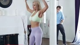 Horny Stepson Sneaking As His Hot New Latin Step Mom Working Out