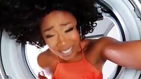 My GF's Black Mom Stucked In The Washing Machine And I've Fucked Her !
